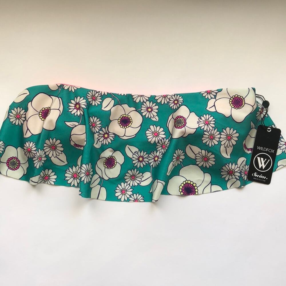 NWT Wildfox 60s Floral Swim Bandeau Top Size S